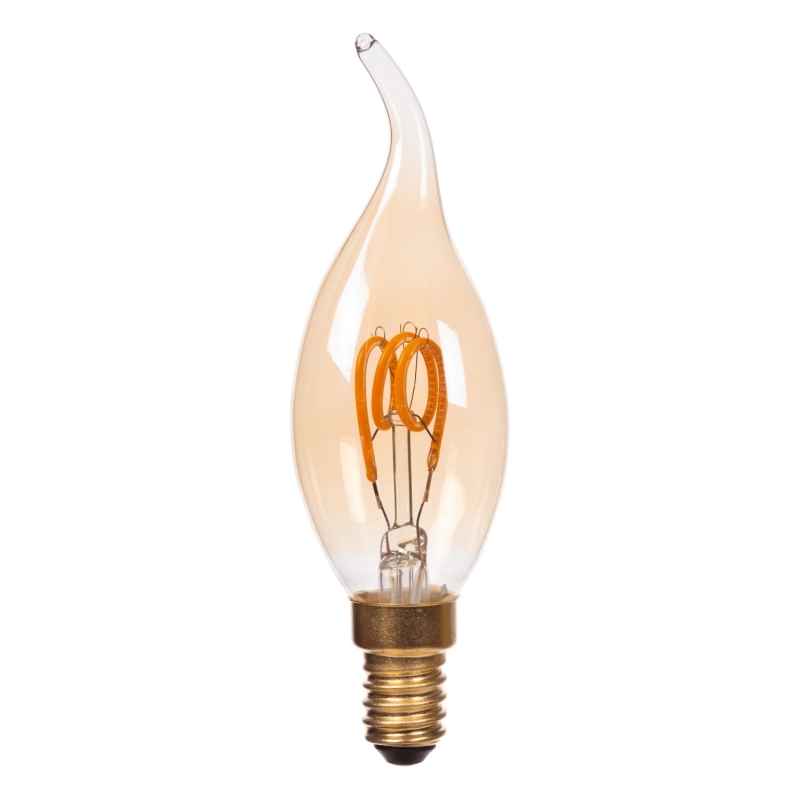 Lucide CT35 - Filament bulb - Ø 3,5 cm - E14 - 1x3W 2200K - Amber
